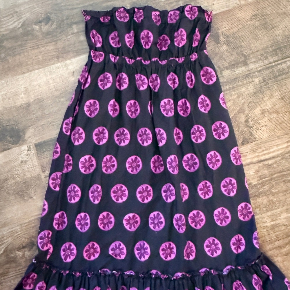 Free People Leanna Tropical Medallion Tube Maxi Dress, Black Purple,M - Picture 4 of 12